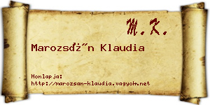 Marozsán Klaudia névjegykártya