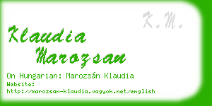 klaudia marozsan business card
