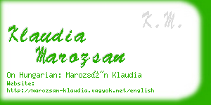 klaudia marozsan business card